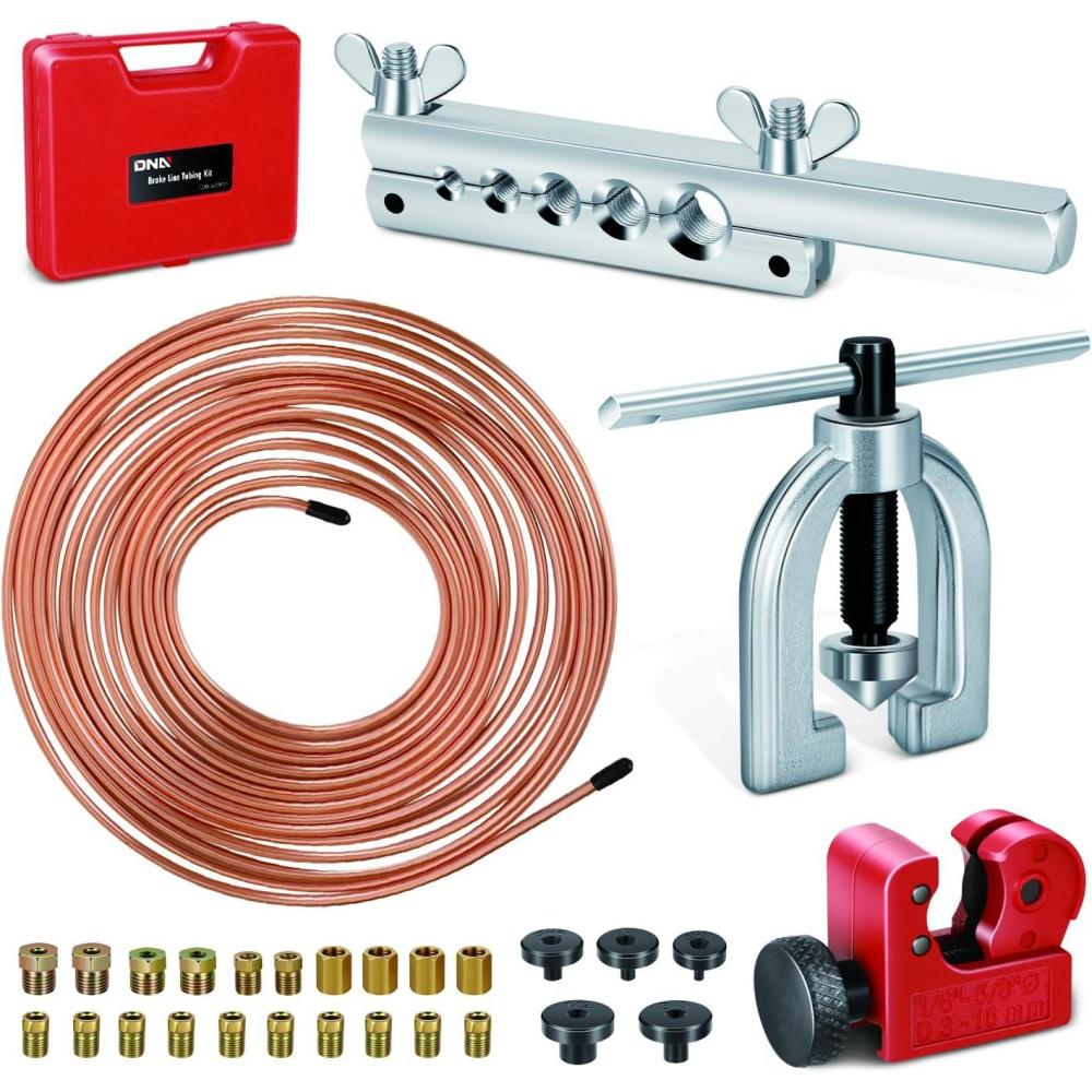 imageDNA Motoring TOOLS00106 HighLeverage Ratchet Cutter 1878 Inches PVC Pipe Cutter wStainless Steel BladesUpgraded Brake Line Kit