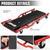 DNA MOTORING 40 Inch Mechanic Creeper, Blow Molded Low Profile Rolling Garage Creeper, w/Padded Headrest, Dual Tool Trays, 350lbs Capacity, Red, TOOLS-00005(Black/Red)