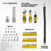 DNA MOTORING 64pcs Mechanic’s Auto & Home Repair Tool Box, Screwdriver Bit Tool Set, SAE and Metric Socket Wrench Set, Yellow/Black, TOOLS-00027(Mechanic Repair Tool box)