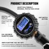 DNA MOTORING Digital Tire Inflator 2.5″ Pressure Gauge, 200 PSI Air Chuck, Compressor Accessories Heavy Duty, w/ 18in Rubber Tube & Quick Connect Coupler, TOOLS-00084