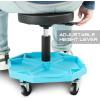 DNA MOTORING TOOLS-00253 Adjustable Height Pneumatic Garage Seat Rolling Mechanic Stool with Tool Tray Storage,300lbs Max Weight Capacity(Blue)