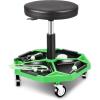 DNA MOTORING TOOLS-00253 Adjustable Height Pneumatic Garage Seat Rolling Mechanic Stool with Tool Tray Storage,300lbs Max Weight Capacity(Green)