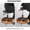 DNA MOTORING TOOLS-00253 Adjustable Height Pneumatic Garage Seat Rolling Mechanic Stool with Tool Tray Storage,300lbs Max Weight Capacity(Orange)