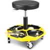 DNA MOTORING TOOLS-00253 Adjustable Height Pneumatic Garage Seat Rolling Mechanic Stool with Tool Tray Storage,300lbs Max Weight Capacity(Yellow)