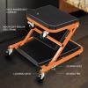 DNA Motoring TOOLS-00192 48″ 2 IN 1 Folding Rolling Garage Shop Creeper Roller Seat, 7 Pcs 2″ Casters, 350 Lbs Weight Capacity, Red(Orange)