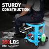 DNA Motoring TOOLS-00197 Round Mechanics Roller Seat Creeper Stool With Padded Cushion, Tool Storage Drawer & Tray, 300 Lbs Max Weight Capacity(Blue)