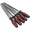 DNA MOTORING 5 Pcs Bastard File Set – Heat Treated Steel File Tools with Double Cut Serration Pattern, TOOLS-00096(5PCS)