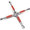 DNA MOTORING TOOLS-00099 Durable 4-Way Lug Cross Rubberized Grip Wrench Automobile Car Tire Changing Repair Tool Kit