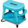 DNA MOTORING TOOLS-00252 Removable Rolling Garage Stool with Seat Cushion & Tool Tray Plate,300lbs Max Weight Capacity(Blue)