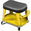 DNA MOTORING TOOLS-00252 Removable Rolling Garage Stool with Seat Cushion & Tool Tray Plate,300lbs Max Weight Capacity(Yellow)