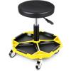 DNA MOTORING TOOLS-00253 Adjustable Height Pneumatic Garage Seat Rolling Mechanic Stool with Tool Tray Storage,300lbs Max Weight Capacity(Yellow)