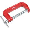 DNA Motoring TOOLS-00125 C-Clamp – 4 Inch Cast Iron Repair Tool w/Machined Steel Screw, Red Painted
