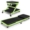 DNA Motoring TOOLS-00192 48″ 2 IN 1 Folding Rolling Garage Shop Creeper Roller Seat, 7 Pcs 2″ Casters, 350 Lbs Weight Capacity, Red(Green)