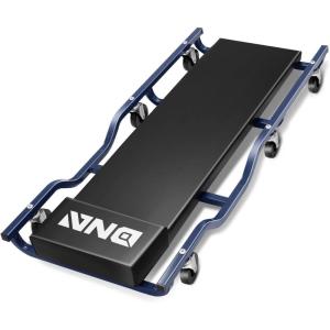DNA MOTORING 40 Inch Mechanic Creeper, Blow Molded Low Profile Rolling Garage Creeper, w/Padded Headrest, Dual Tool Trays, 350lbs Capacity, Red, TOOLS-00005(Black/Blue)