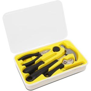 DNA MOTORING 64pcs Mechanic’s Auto & Home Repair Tool Box, Screwdriver Bit Tool Set, SAE and Metric Socket Wrench Set, Yellow/Black, TOOLS-00027(17 Pcs Daily Repair Toolbox)