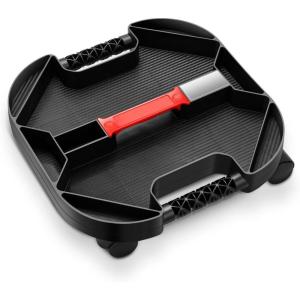 DNA MOTORING TOOLS-00199 Automotive Rolling Tool Creeper with Lamp, 3 X 2 Swivel Casters, 30 lbs Load Capacity, Black(Square)