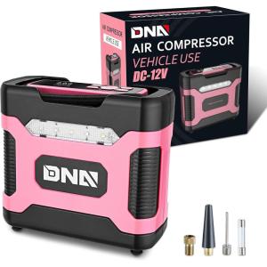 DNA MOTORING TOOLS-00210 Red 12V DC Digital Tire Inflator Portable Air Compressor with Pressure Gauge for Cars, Bicycles, Motorcycles,Balls(Pink)