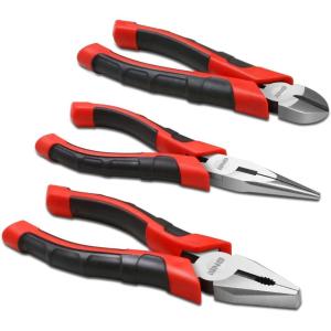 DNA Motoring TOOLS-00058 2 Piece Pliers Set – 6-1/2 inch Hand Tools w/Durable Jaws, Milled Teeth, Hot-Riveted Joint(3 PCS)