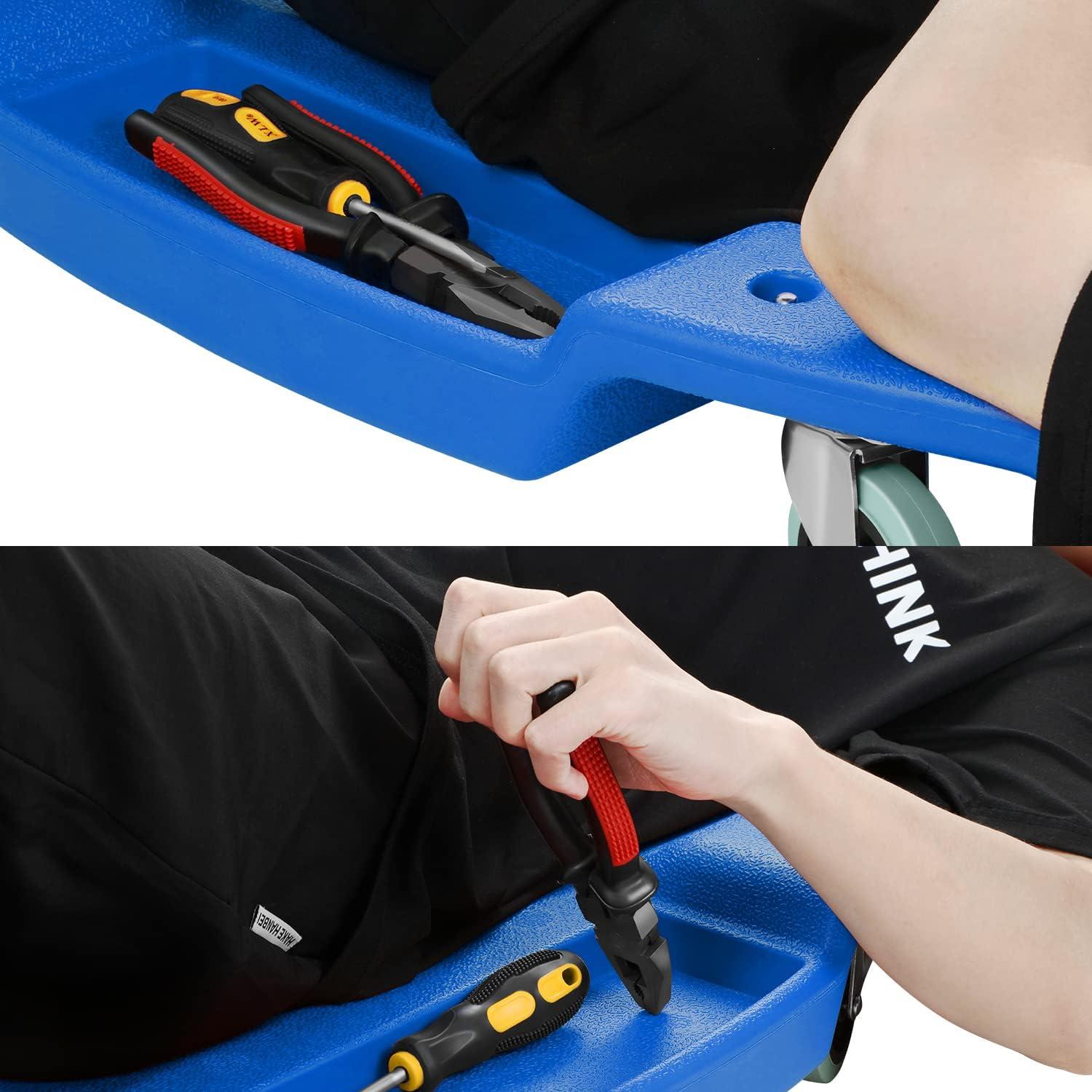 imageDNA MOTORING 36quot L X 17quot W x 425quot H Vehicle Repair Low Profile Automotive Creeper wPadded Headrest Red TOOLS00201Blue