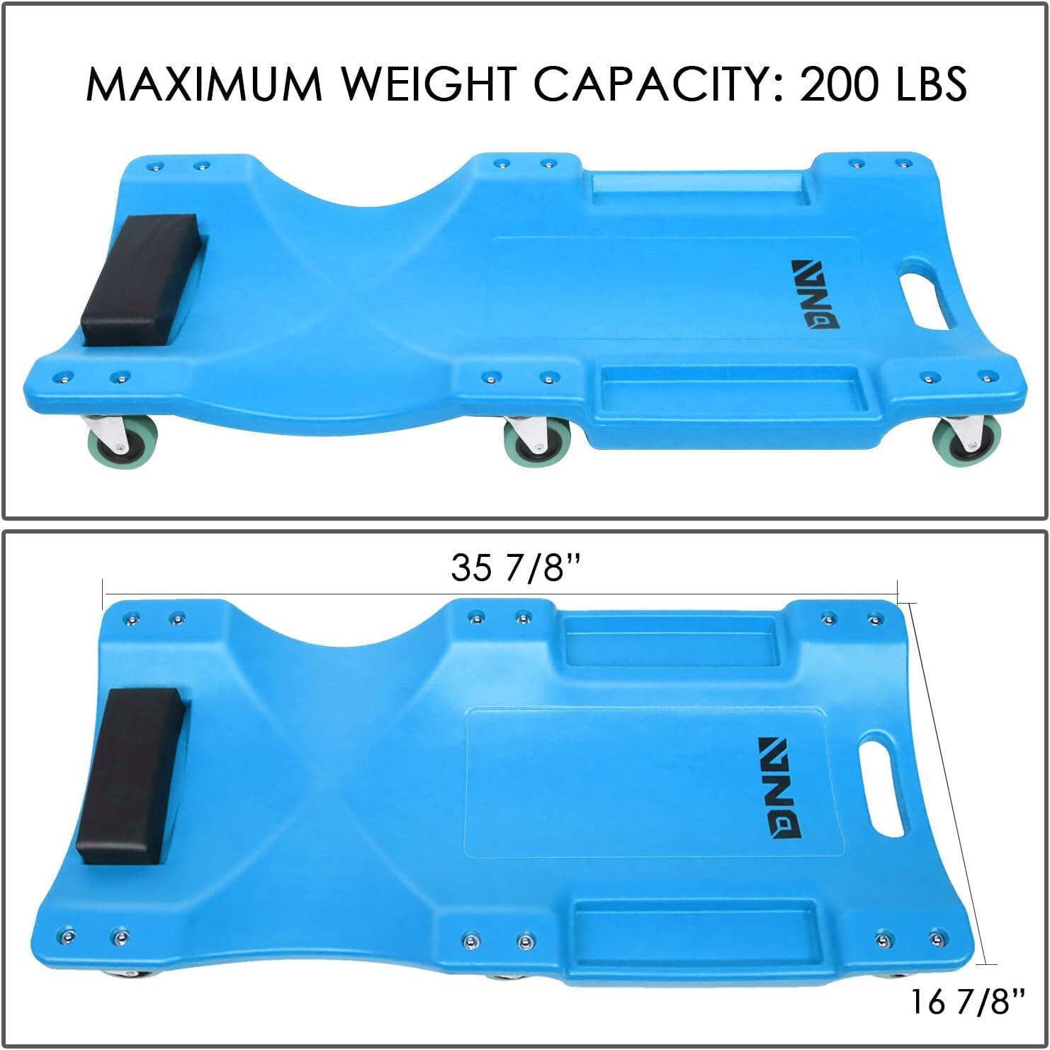 imageDNA MOTORING 36quot L X 17quot W x 425quot H Vehicle Repair Low Profile Automotive Creeper wPadded Headrest Red TOOLS00201Blue