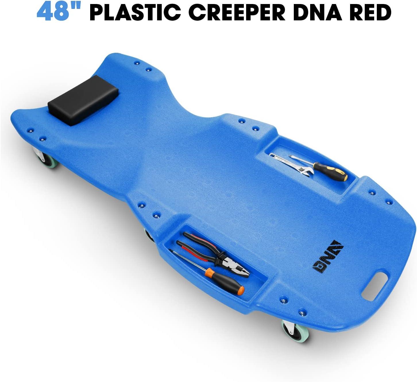 imageDNA MOTORING 36quot L X 17quot W x 425quot H Vehicle Repair Low Profile Automotive Creeper wPadded Headrest Red TOOLS00201Blue