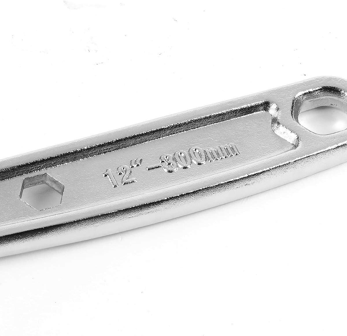 imageDNA Motoring TOOLS00046 Adjustable Wrench Spanner 12 Inch Vanadium Steel Automotive Repair Tool wFourSided Jaws12 inches