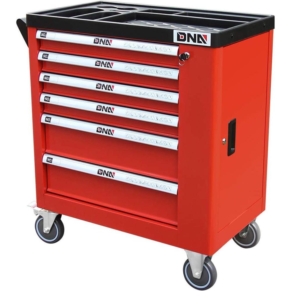 imageDNA MOTORING 305quot W X 36quot H X 18quotD Heavy Duty Lockable Slide Tool 6Drawer Chest Rolling Tool Cart Cabinet TOOLS00002 with Keys  Red
