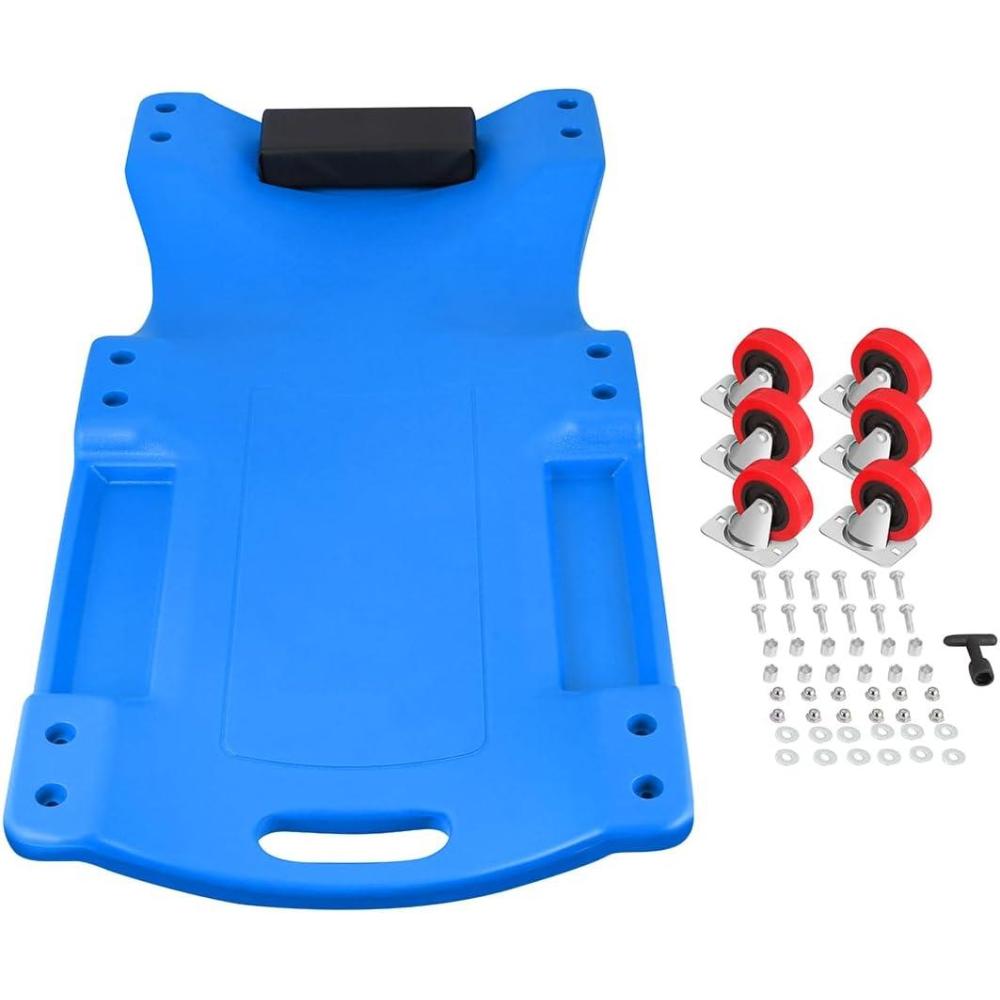 imageDNA MOTORING 36quot L X 17quot W x 425quot H Vehicle Repair Low Profile Automotive Creeper wPadded Headrest Red TOOLS00201Blue