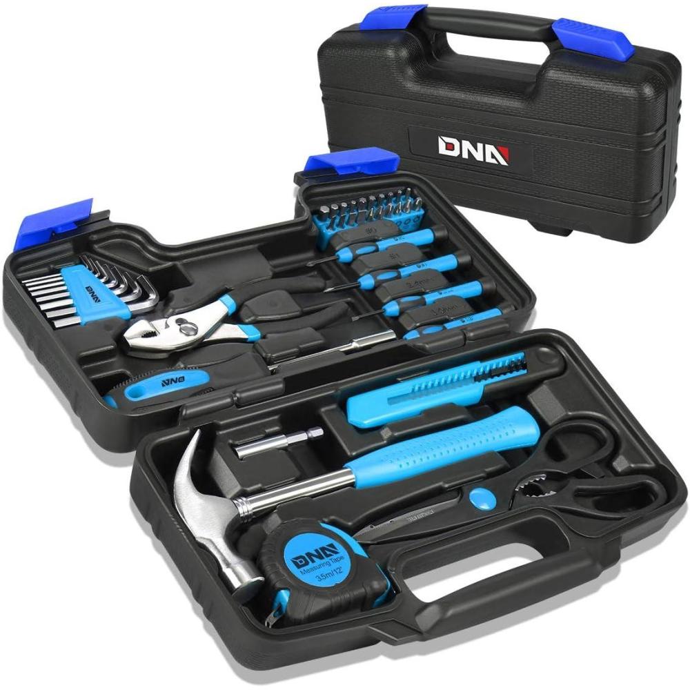 imageDNA MOTORING 39Piece Household Tool Set General Repair Small Hand Tool Kit Storage Case for Home Garage Office College Dormitory Use Green TOOLS00010Blue