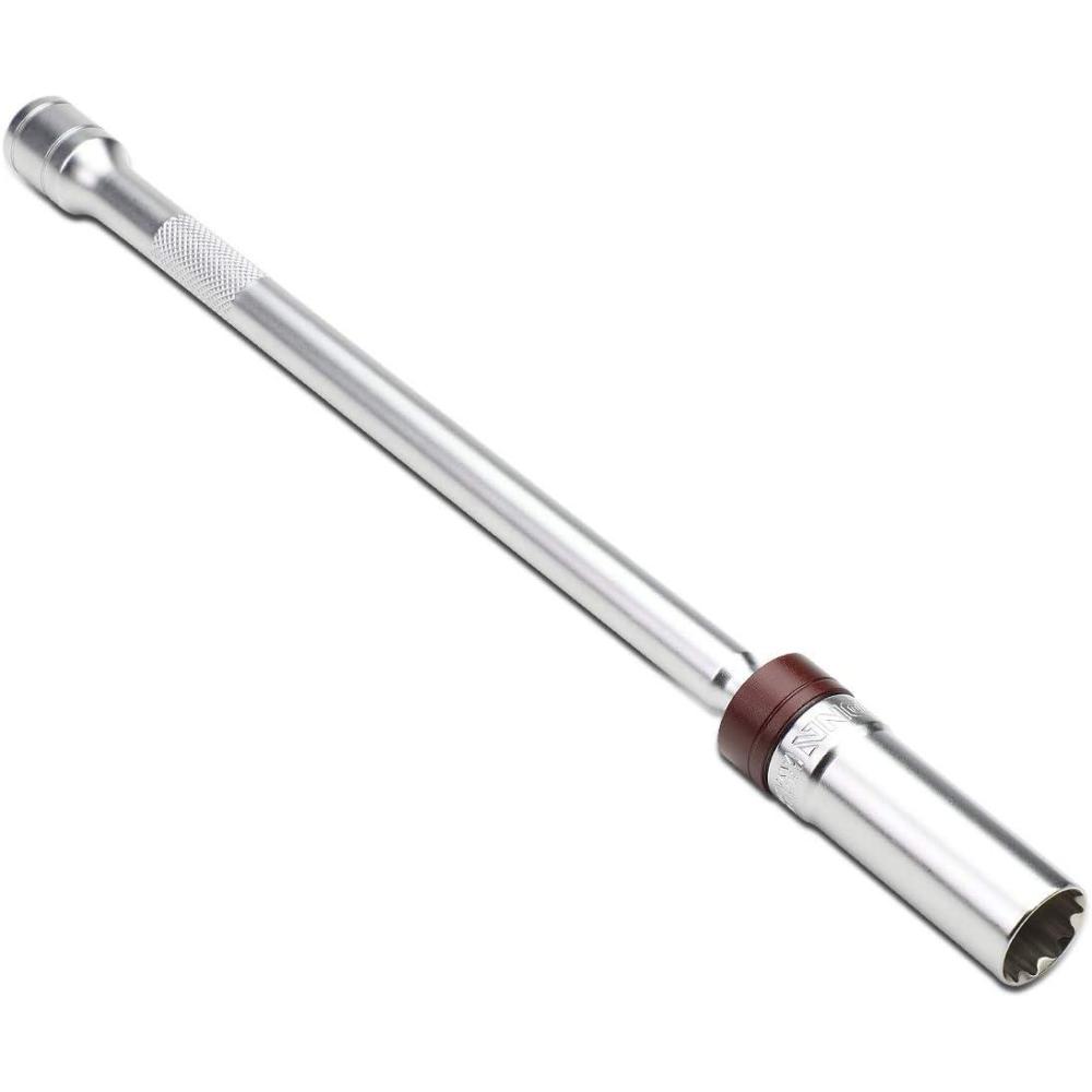 imageDNA MOTORING TOOLS00101 Spark Plug Swivel  11 in 360 Degree Ball Swivel wChrome Plated Finish Knurled Shaft