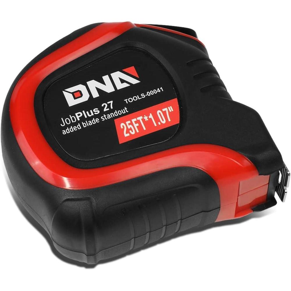 imageDNA Motoring TOOLS00040 Heavy Duty Steel Blade Imperial Measuring Tape  16 ft Tape Reel with 18 inch Graduations Push Button Lock76 m