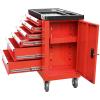 DNA MOTORING 30.5″ W X 36″ H X 18″D Heavy Duty Lockable Slide Tool 6-Drawer Chest Rolling Tool Cart Cabinet (TOOLS-00002) with Keys , Red