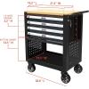 DNA MOTORING 30″ W X 37″ H X 18″ D Large Capacity 4-Drawer Chest Rolling Tool Cart Locking Swivel Cabinet (TOOLS-00003) with Keys, Black(4-Drawer Chest)
