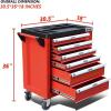 DNA MOTORING 30″ W X 37″ H X 18″ D Large Capacity 4-Drawer Chest Rolling Tool Cart Locking Swivel Cabinet (TOOLS-00003) with Keys, Black(6-Drawer-Upgrade Corner Package)