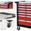 DNA MOTORING 30″ W X 37″ H X 18″ D Large Capacity 4-Drawer Chest Rolling Tool Cart Locking Swivel Cabinet (TOOLS-00003) with Keys, Black(7-Drawer-Upgrade Corner Package)