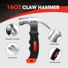 DNA MOTORING 6.5″ Small Hammer, Compact Fiberglass Handle Hammer & 8″ Multipurpose Pry Bar with Holster, Claw Hammer, Mini hammer, Hammer Set, Red/Black, TOOLS-00081