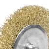DNA MOTORING TOOLS-00124 4 Inches Brass Coated Bristles Wire Wheel Brush with 0.2-Inch Shank for Rust Paint Removal Surface Polishing