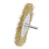 DNA MOTORING TOOLS-00124 4 Inches Brass Coated Bristles Wire Wheel Brush with 0.2-Inch Shank for Rust Paint Removal Surface Polishing
