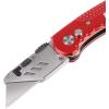 DNA Motoring TOOLS-00085 Pocket Folding Knife – Silver, Red, Aluminum Utility Knife w/ 10 Quick Change Replacement Blades