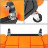 DNA Motoring TOOLS-00198 Adjustable Height Mechanics Roller Seat Creeper Stool With Padded Cushion, Tool Storage Drawer & Tray, 350 Lbs Max Weight Capacity(ORANGE/BLACK)