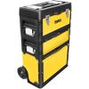 DNA MOTORING 2-Tier Stackable Separate Hand Case Tool Boxes Trolley, 35.4″L x 11.8″W x 23.6″H (TOOLS-00004)(Yellow)