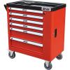 DNA MOTORING 30.5″ W X 36″ H X 18″D Heavy Duty Lockable Slide Tool 6-Drawer Chest Rolling Tool Cart Cabinet (TOOLS-00002) with Keys , Red