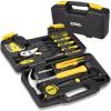 DNA MOTORING 39-Piece Household Tool Set General Repair Small Hand Tool Kit Storage Case for Home Garage Office College Dormitory Use, Green, TOOLS-00010(Yellow)