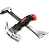 DNA MOTORING 6.5″ Small Hammer, Compact Fiberglass Handle Hammer & 8″ Multipurpose Pry Bar with Holster, Claw Hammer, Mini hammer, Hammer Set, Red/Black, TOOLS-00081