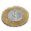DNA MOTORING TOOLS-00124 4 Inches Brass Coated Bristles Wire Wheel Brush with 0.2-Inch Shank for Rust Paint Removal Surface Polishing