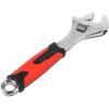 DNA Motoring TOOLS-00048 Adjustable Wrench Spanner – [1 Pair] 6 & 10 Inch, Vanadium Steel Automotive Repair Tool w/Four-Sided Jaws and Rubber Grip(10 inches (single))