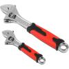 DNA Motoring TOOLS-00048 Adjustable Wrench Spanner – [1 Pair] 6 & 10 Inch, Vanadium Steel Automotive Repair Tool w/Four-Sided Jaws and Rubber Grip(6+10 inches (pair))