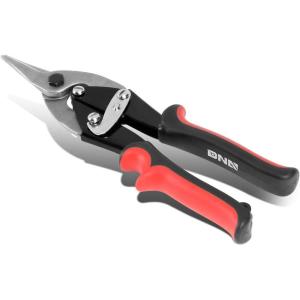 DNA MOTORING TOOLS-00111 3 Piece Aviation Tin Snip Tool Set, 10″ Serrated Jaws, Includes Straight, Left, and Right Cut, Heavy Duty High Carbon Alloy Steel, Multipurpose, 1 Set, Multicolor(Serrated Jaws Straight Tin Snip)