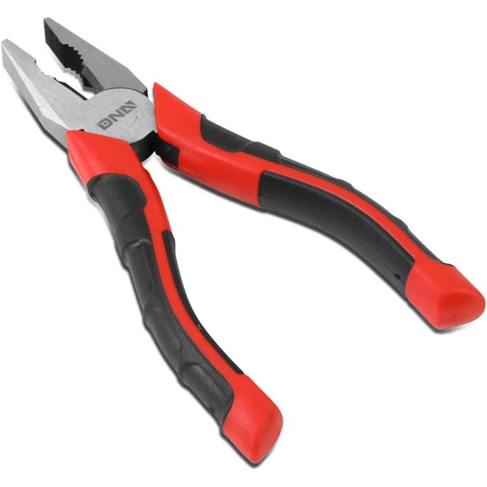 imageDNA Motoring TOOLS00075 8quot NeedleNose PliersWire Cutter NonSlip Comfort Grip Chrome Vanadium Steel 1 Plier RedBlackCutting Linesman Plier