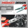 DNA Motoring TOOLS-00068 6.5 inch Needle Nose Plier – Alloy Steel, Interlocking Spring Wire Cutting Plier w/Non-Slip Handle(6.5in Needle Nose Plier)